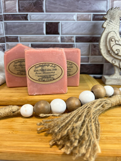 Rose Blossoms Goat Milk and Kaolin Clay Soap Bar