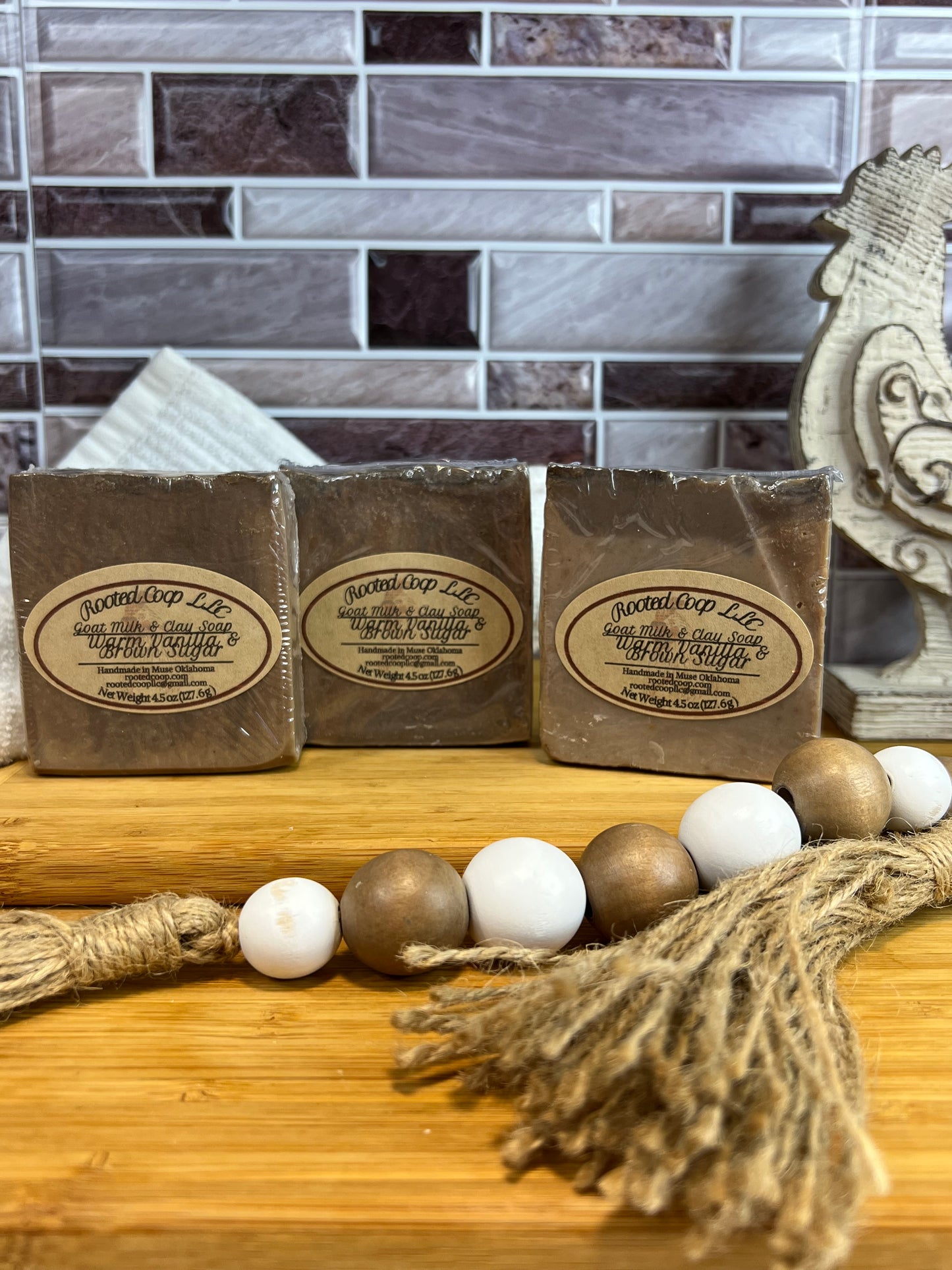 Warm Vanilla and Brown Sugar Goat Milk & Kaolin Clay handmade soap bar